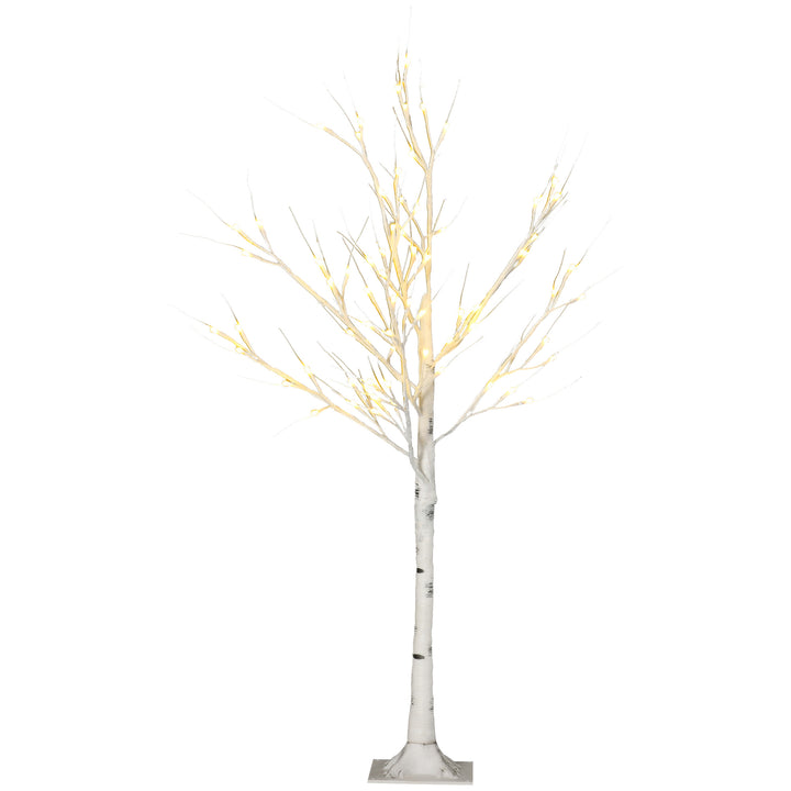 MCL 4ft Artificial White Birch Tree Light with Warm White Pre-Lit LED Light for Indoor and Covered Outdoor Use