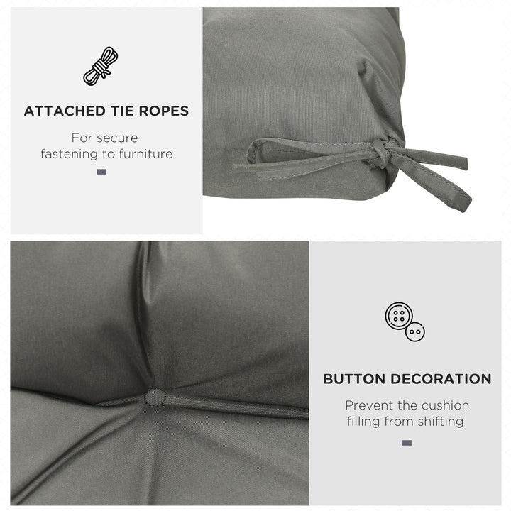 Garden Back Chair Cushion, Comfortable Patio Seat Cushion Pad with Backrest for Outdoor & Indoor Use, Light Grey