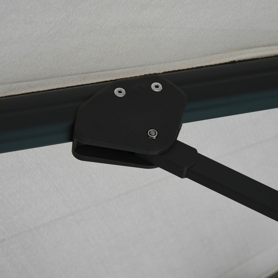 MCL 3(m) LED Cantilever Parasol Garden Sun Umbrella w/ Cross Base and Solar Lights Grey