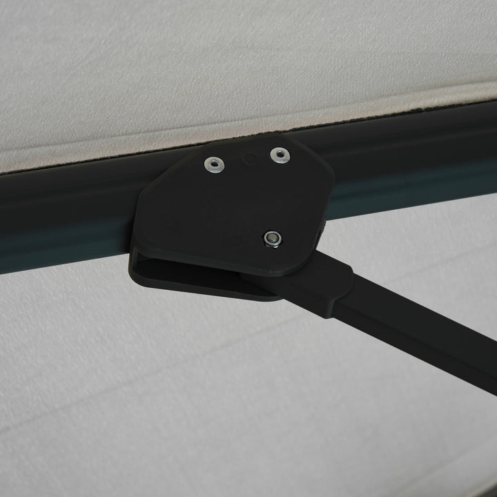 MCL 3(m) LED Cantilever Parasol Garden Sun Umbrella w/ Cross Base and Solar Lights Grey