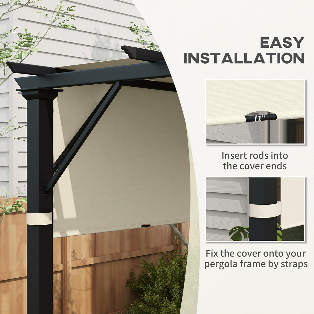 2 Pcs UV Protection Pergola Replacement Canopy, Pergola Shade Cover, Easy to Install, for 3 x 3(m) Pergola, Cream White