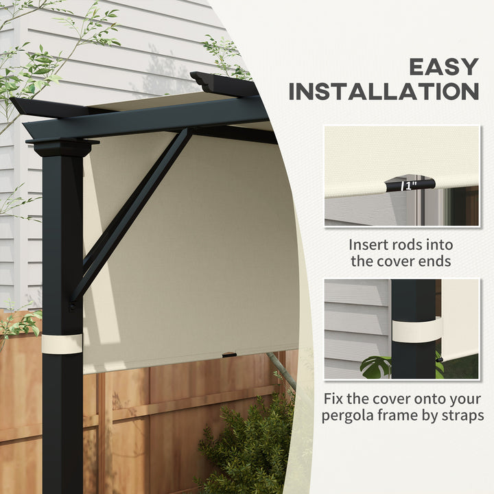 2 Pcs UV Protection Pergola Replacement Canopy, Pergola Shade Cover, Easy to Install, for 3 x 3(m) Pergola, Cream White