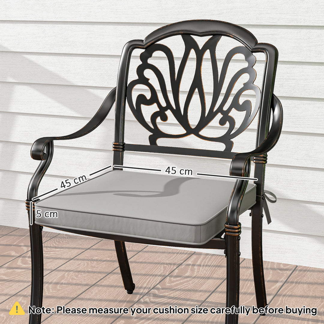 Set of Two 45 x 45cm Garden Seat Cushions - Light Grey