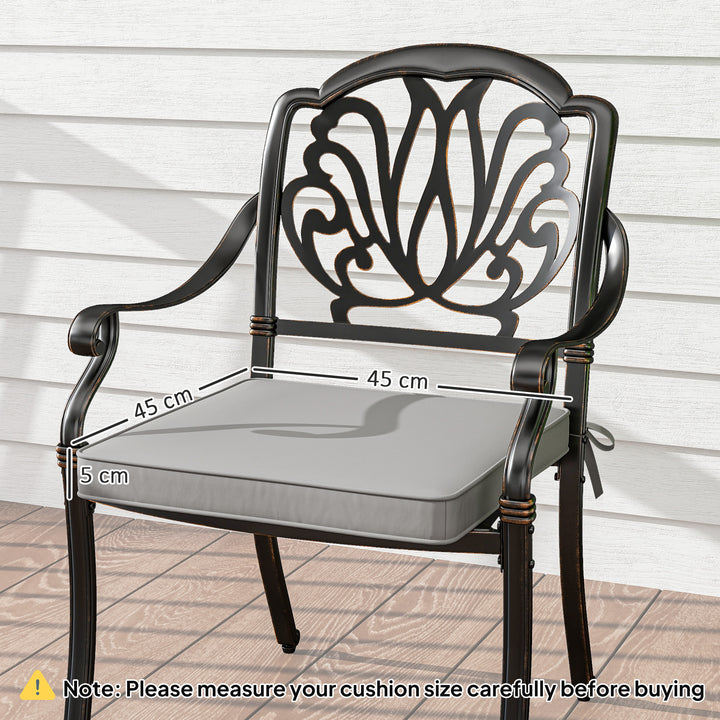 Set of Two 45 x 45cm Garden Seat Cushions - Light Grey