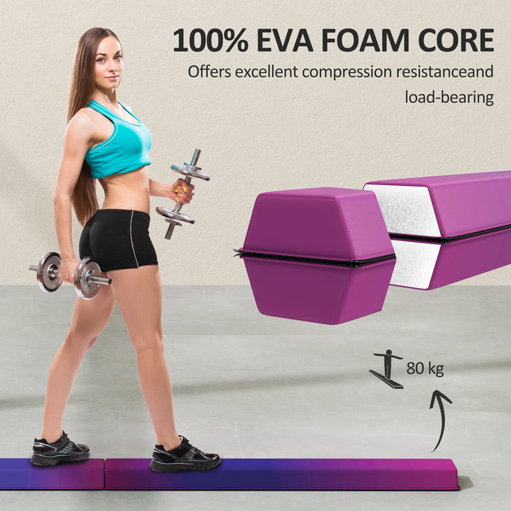 7.7ft Folding Gymnastics Beam, Floor Balance Beam for Kids with Anti-S