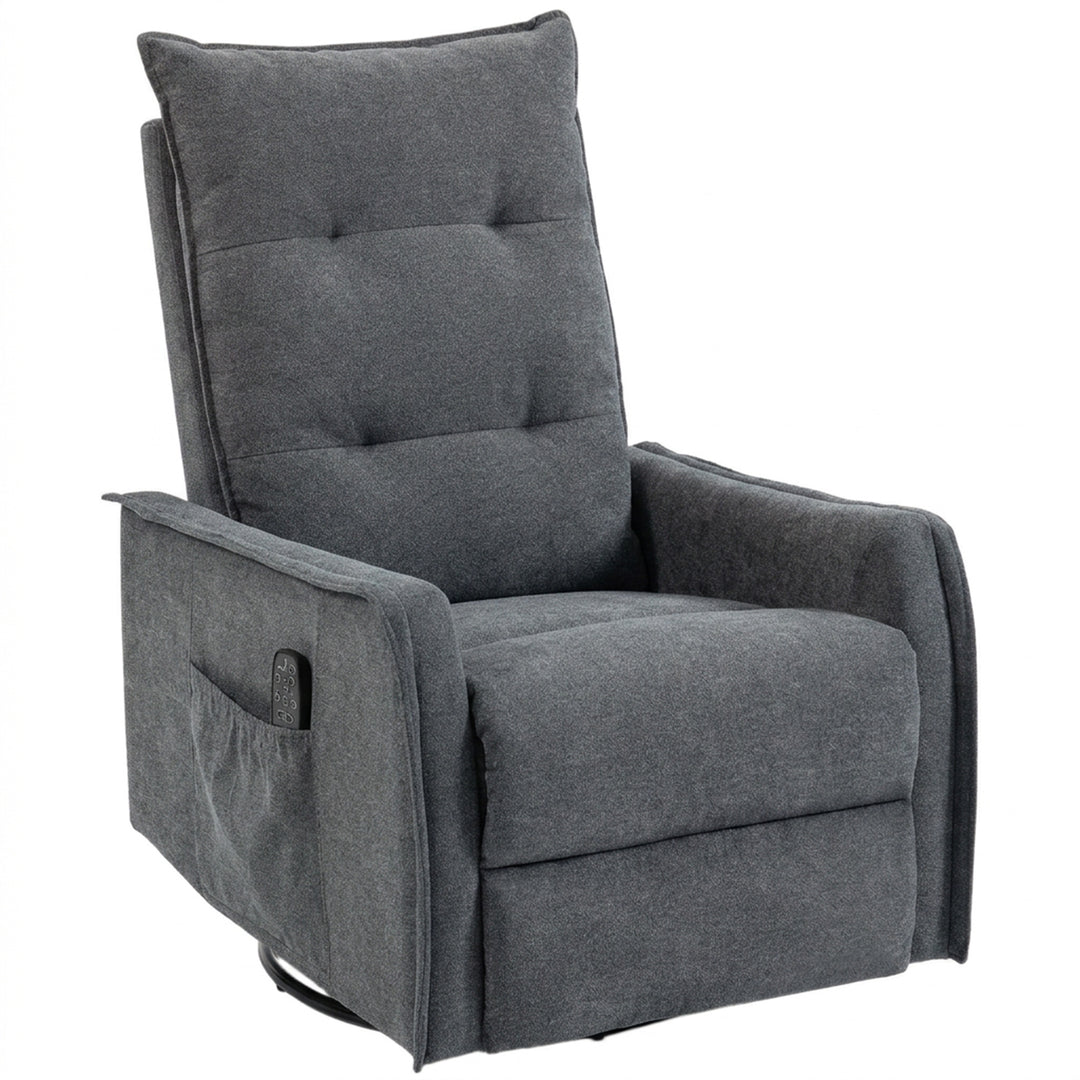 Recliner Armchair, Chenille Recliner Chair with Massage and Heat, 360°