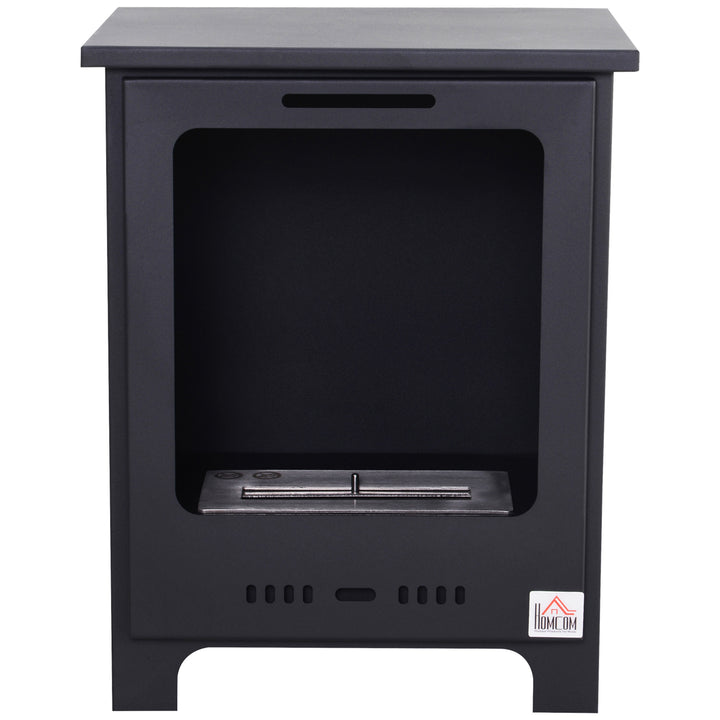 MCL Freestanding Ethanol Fireplace, Bioethanol Fire with 0.9L Tank, 3 Hours Burning Time for Indoor, Black