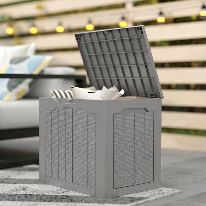 93L Plastic Garden Storage Box, Outdoor Storage Box with Handles, Waterproof Outdoor Storage Container