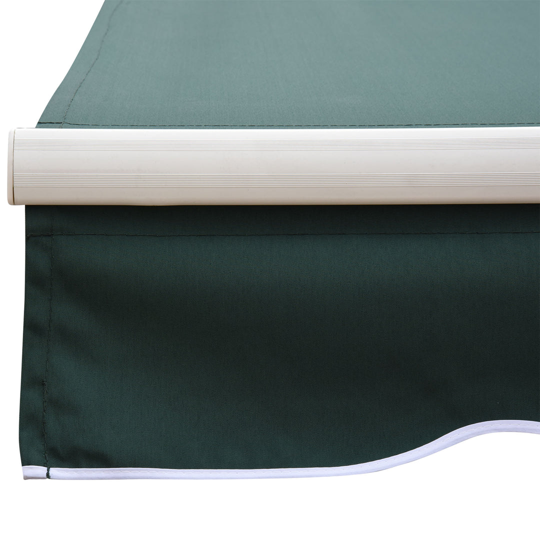 Outsunny Manual Retractable Garden Patio Awning, Sun Shade Shelter with Winding Handle, 2.5m x 2m, Green