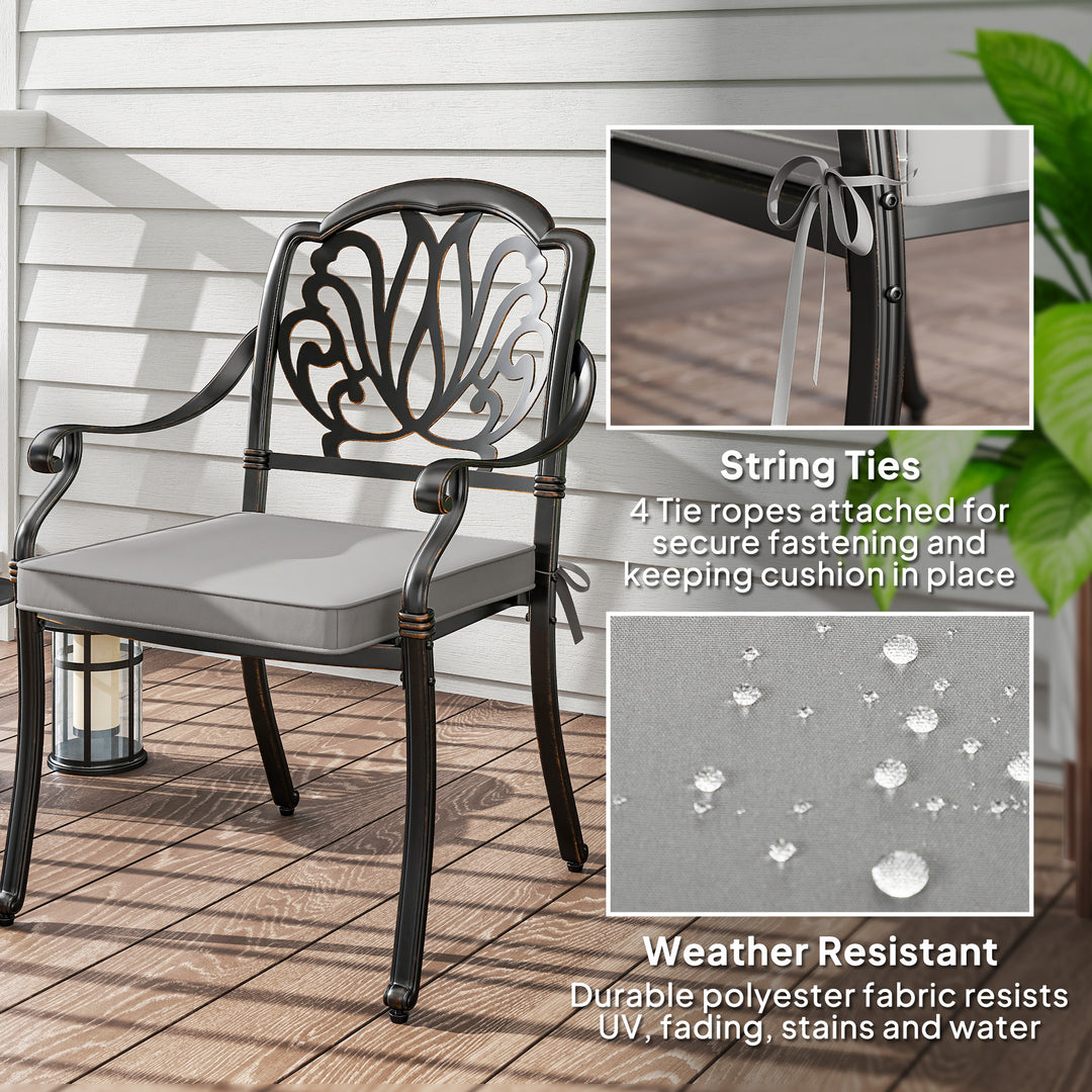 Set of Two 45 x 45cm Garden Seat Cushions - Light Grey