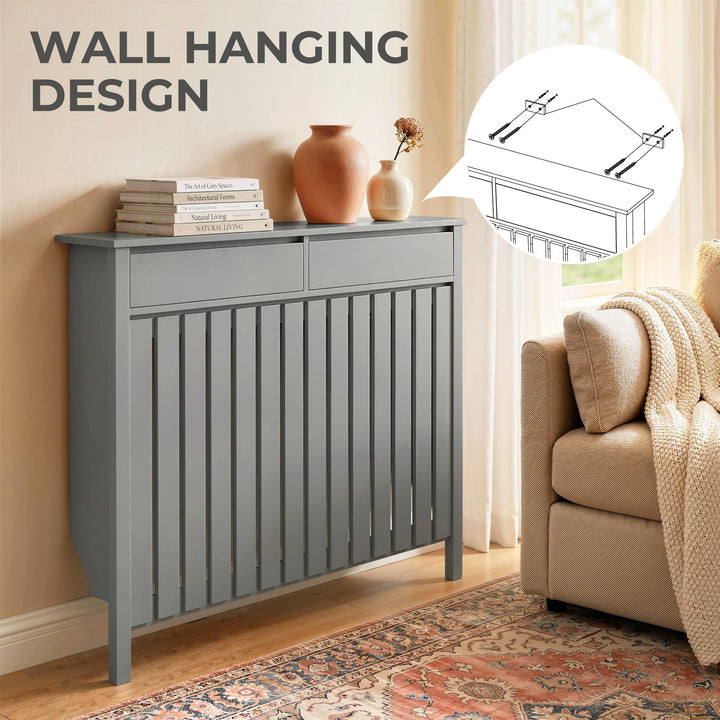 93 x 119cm Modern Radiator Cover - Grey
