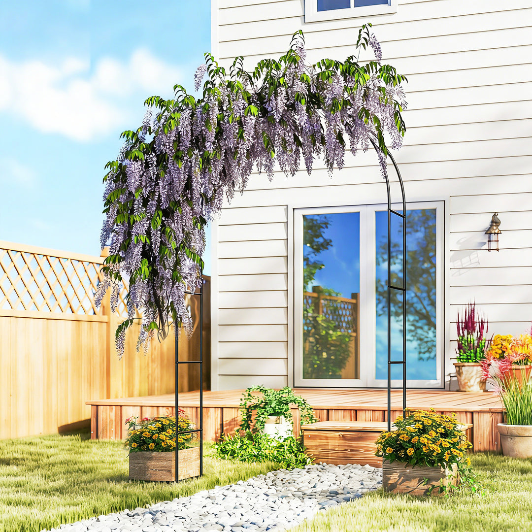 Garden Arch, 2.4 m High x 1.5 m Wide Metal Garden Trellis for Climbing