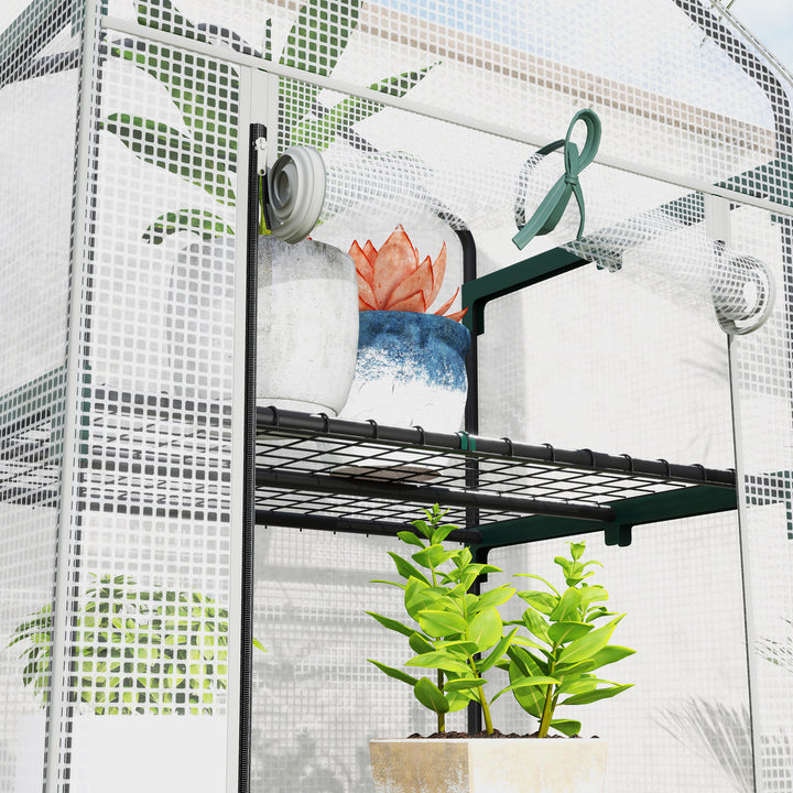 193cm Five Shelf Mini Greenhouse - White