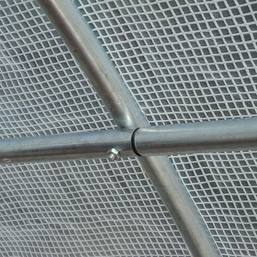 MCL 6 x 3 x 2 m Polytunnel Greenhouse, Walk in Polytunnel Tent with Metal Frame, Zippered Door and 8 Windows for Garden and Backyard, White