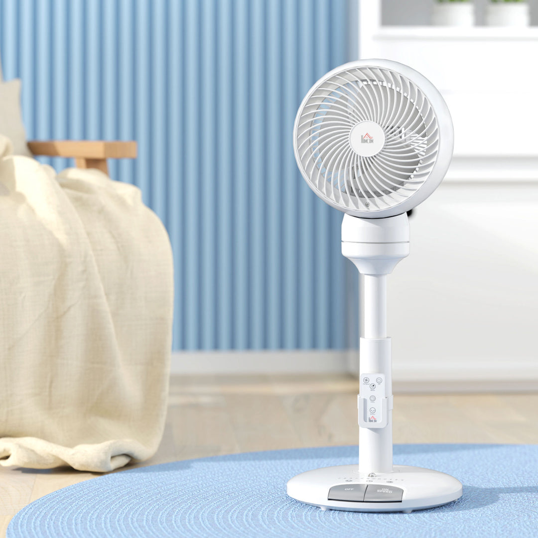 9'' Air Circulator Fan 3 Speed 3 Mode, 70° Oscillation 90° Vertical Tilt, Remote Controller, for Living Room, Bedroom, Office, White
