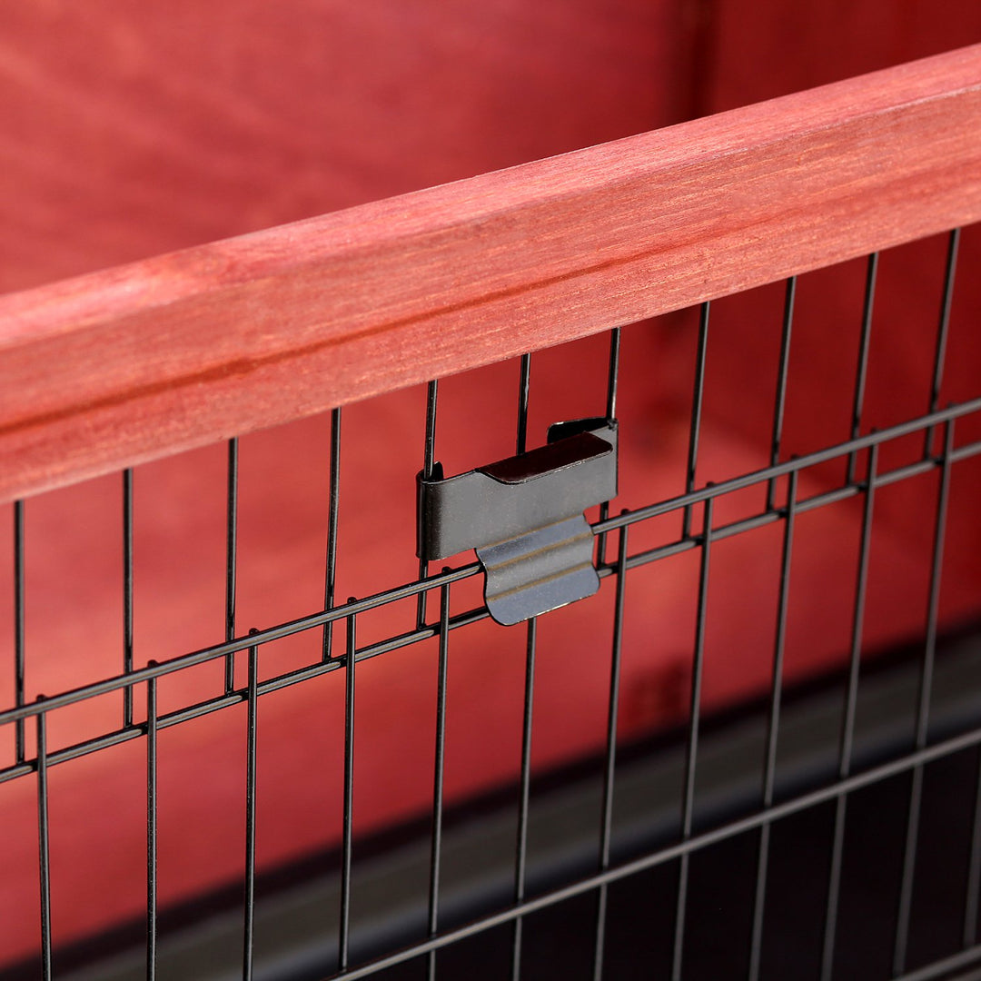 Two-Tier Double Decker Wooden Guinea Pigs Hutches Pet Cage 136.4Lx50Wx93H cm-Brown/White