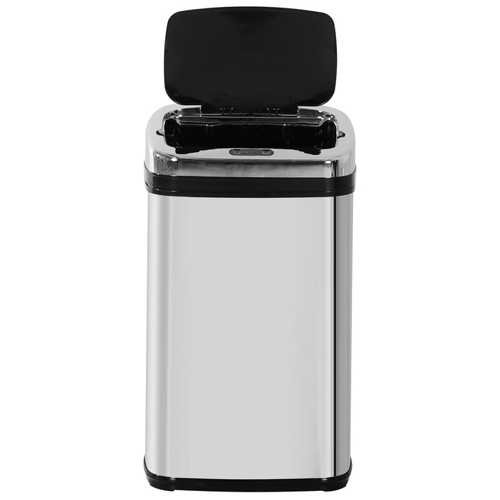 HOMCOM 30L Stainless Steel Motion Sensor Lid Bin - Silver Tone | Aosom UK