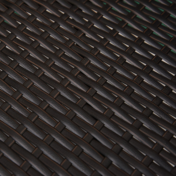 MCL 2 Pieces Outdoor PE Rattan Dining Chairs Set with Cushion, Garden Armchair with Armrests, High Backrest, Metal Frame Patio Wicker Furniture, Coffee