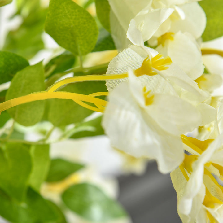 MCL Artificial Realistic White Wisteria Tree Faux Decorative Plant in Nursery Pot for Indoor Décor, 160cm