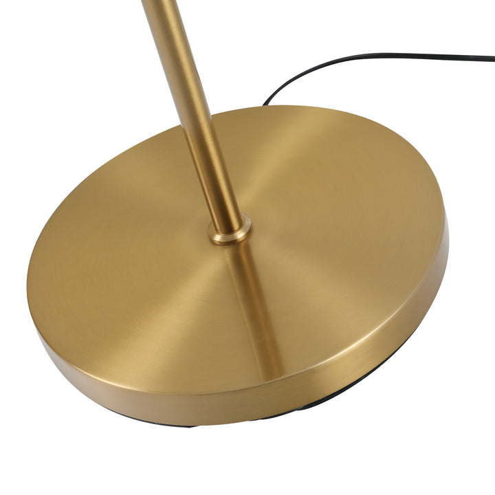 HOMCOM 2 Glass Shade Floor Lamp Metal Pole Cool Modern Decorative w/ Floor Switch Home Office Furnishing Gold