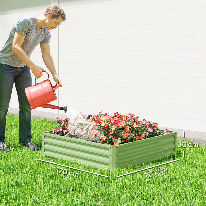 Square Raised Garden Bed Box with Weatherized Steel Frame for Vegetabl
