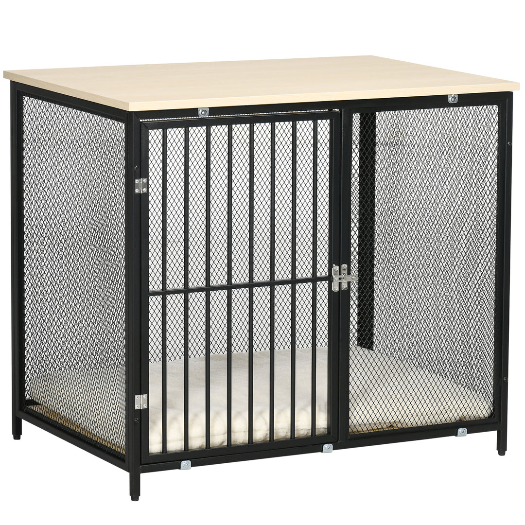 Dog Cage Side Table, with Cushion, for Small and Medium Dogs