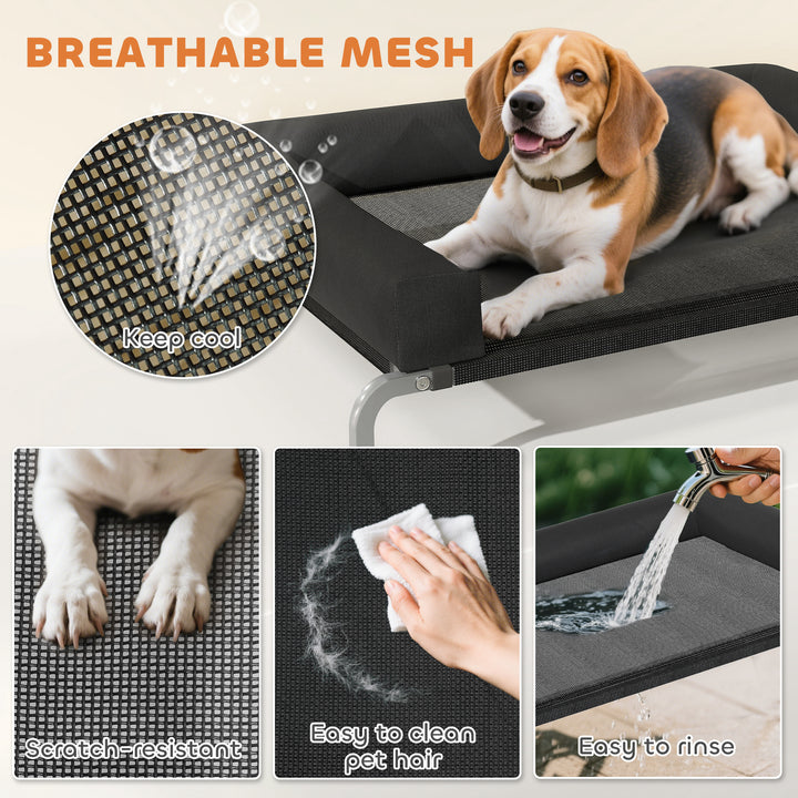 Elevated Dog Bed with Removable Bolsters, Raised Dog Bed for Medium Br