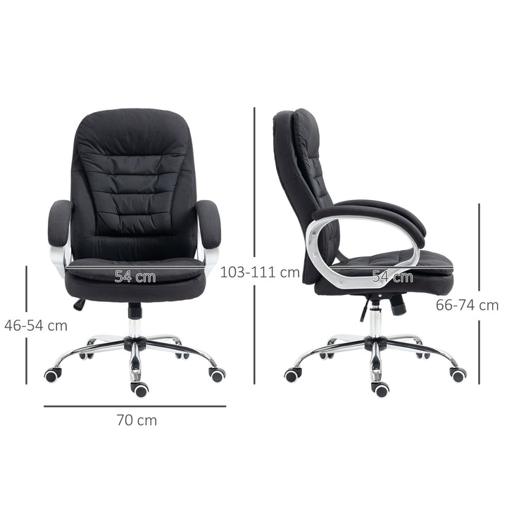 Office Chair Computer Chair Executive Office Chair with Height Adjustable, Comfortable Desk Chair for Home Office Fabric Black