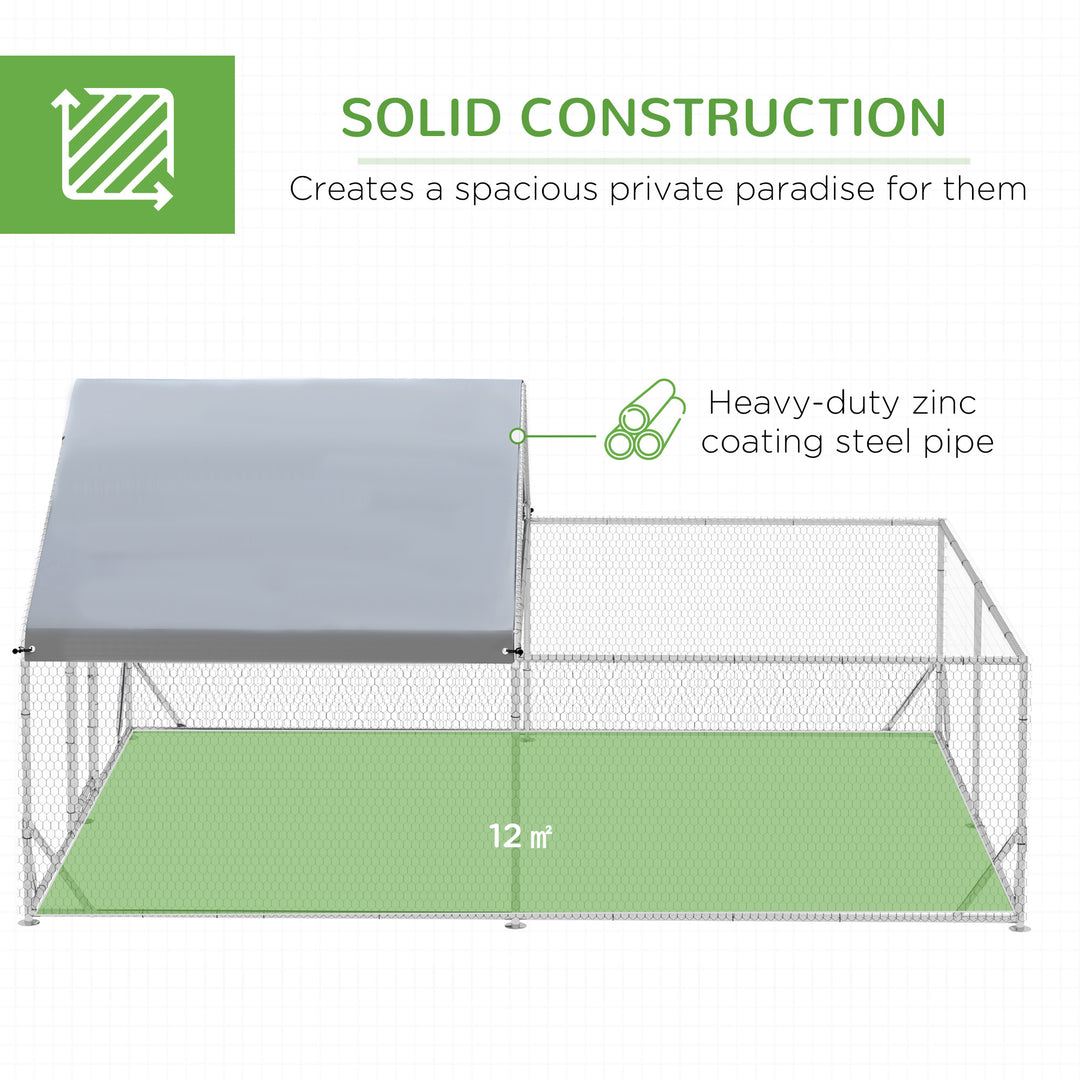 Walk-In Chicken Run, Hen House, with Roof, for Ducks, Chickens, Rabbits