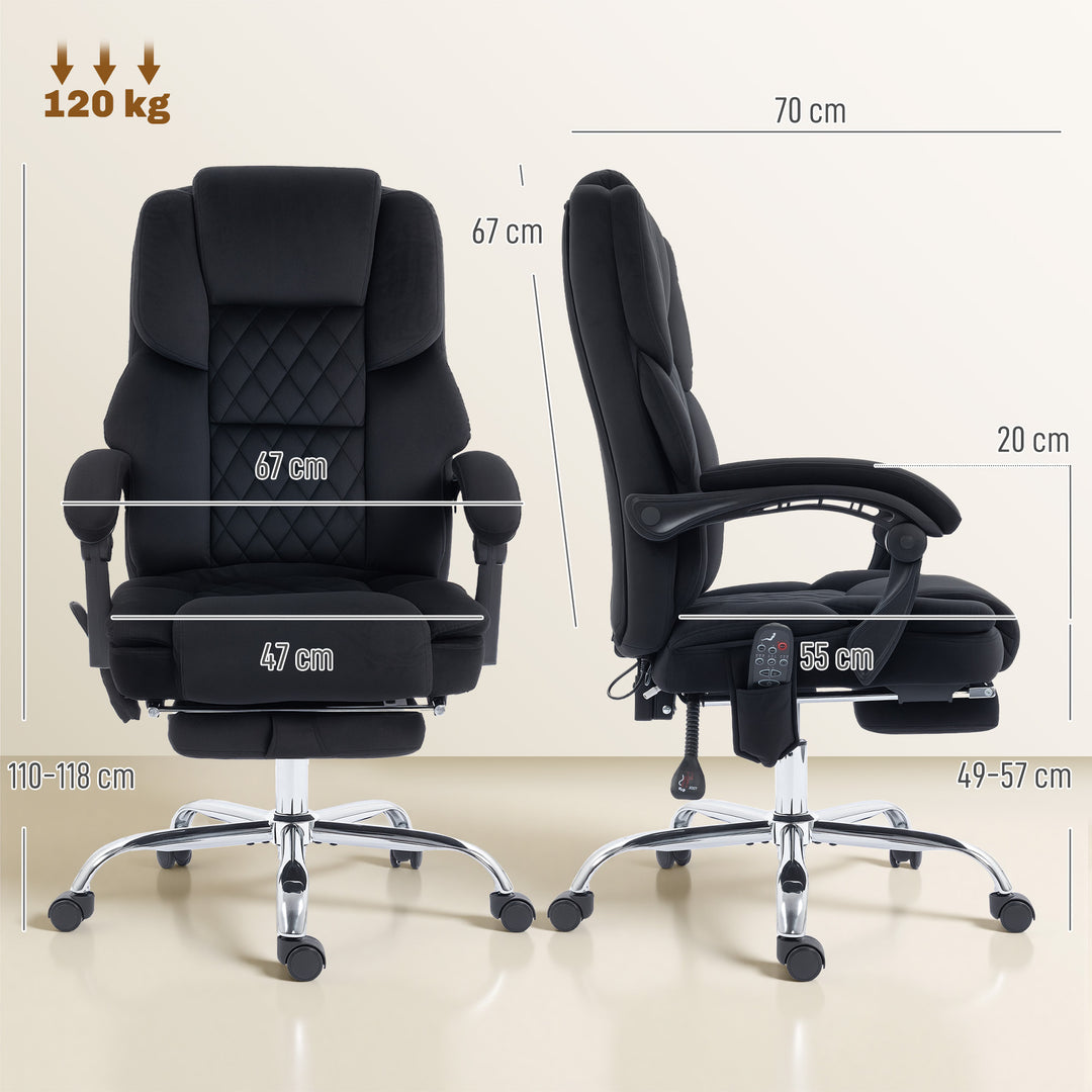 Office Chair with 6-point Vibration Massage and Heat, Fabric Desk Chai