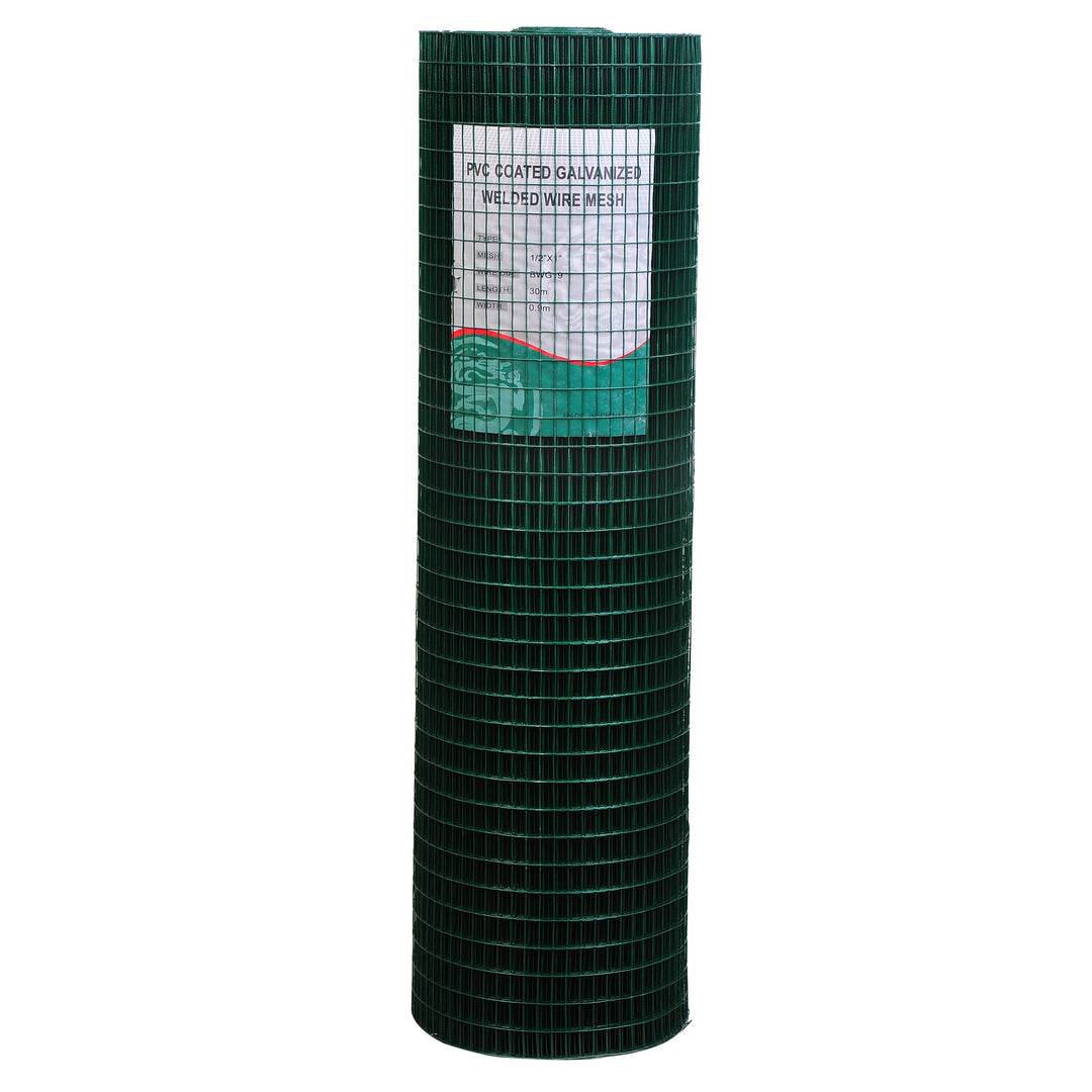 PVC Coated Welded Wire Mesh Fencing Chicken Poultry Aviary Fence Run Hutch Pet Rabbit 30m Dark Green