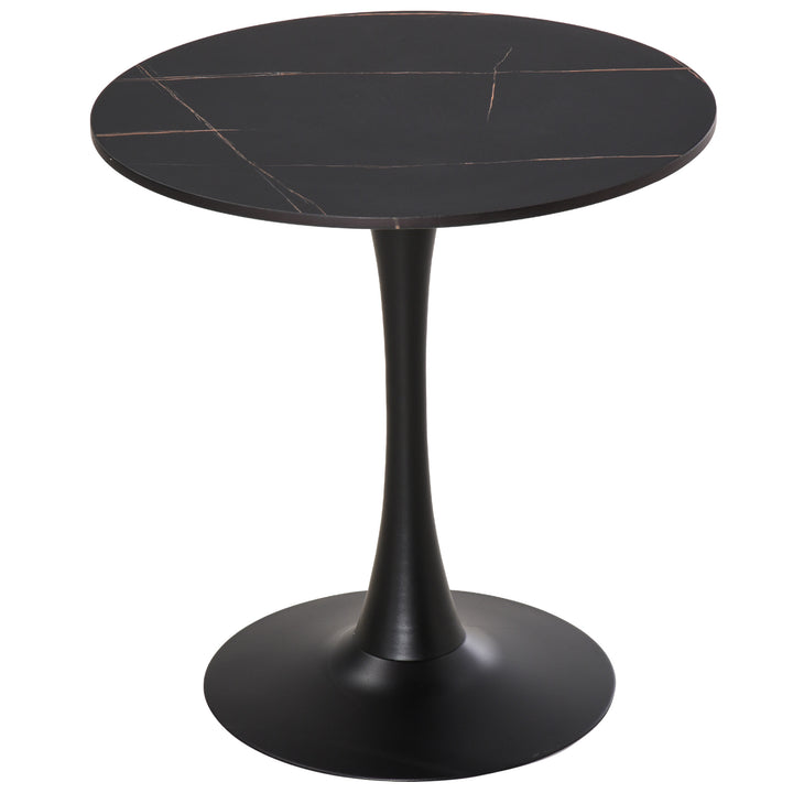 MCL Modern Round Dining Table Leisure Coffee Bistro Table with Metal Base for Kitchen & Dining Room Black