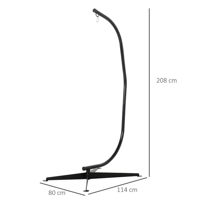 Hanging Hammock Stand Hammock Chair Stand C Stand Steel Heavy Duty Stand for Hanging Hammock Air Porch Swing Chair Indoor Outdoor (Only Construction)