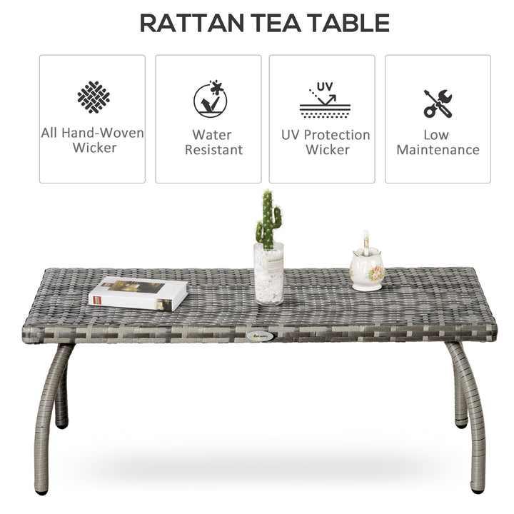 MCL PE Wicker Rattan Garden Coffee Table - Mixed Grey