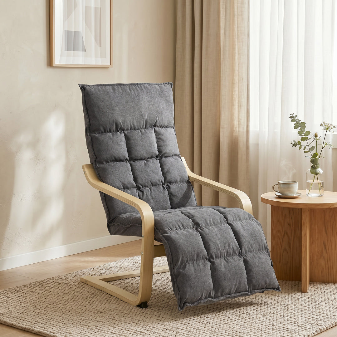 Modern Accent Chair, Leisure Lounge Chair Armchair with Footrest, Plus