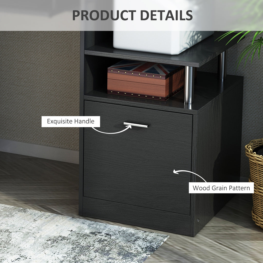 MCL Computer Desk PC Workstation with Drawer Shelves CPU Storage Rack Home Office Furniture 152 x 60 x 88cm (BLACK)