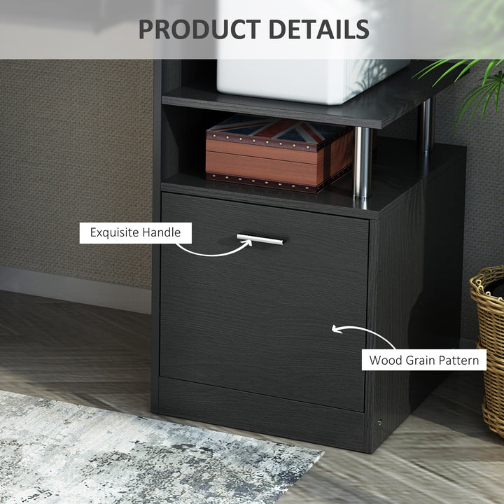 MCL Computer Desk PC Workstation with Drawer Shelves CPU Storage Rack Home Office Furniture 152 x 60 x 88cm (BLACK)