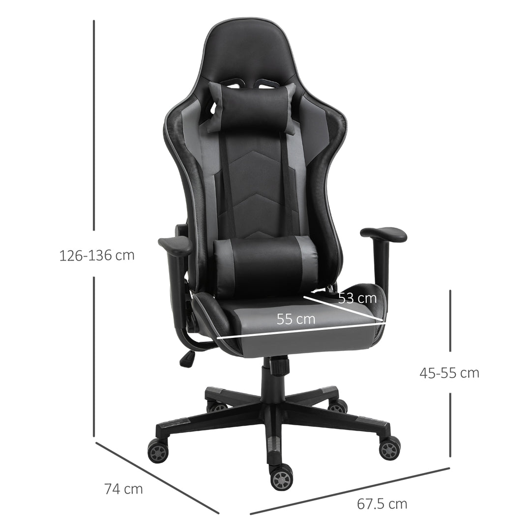 Vinsetto High Back Racing Gaming Chair Reclining 360° Swivel Rocking Height Adjustable with Pillow and Build