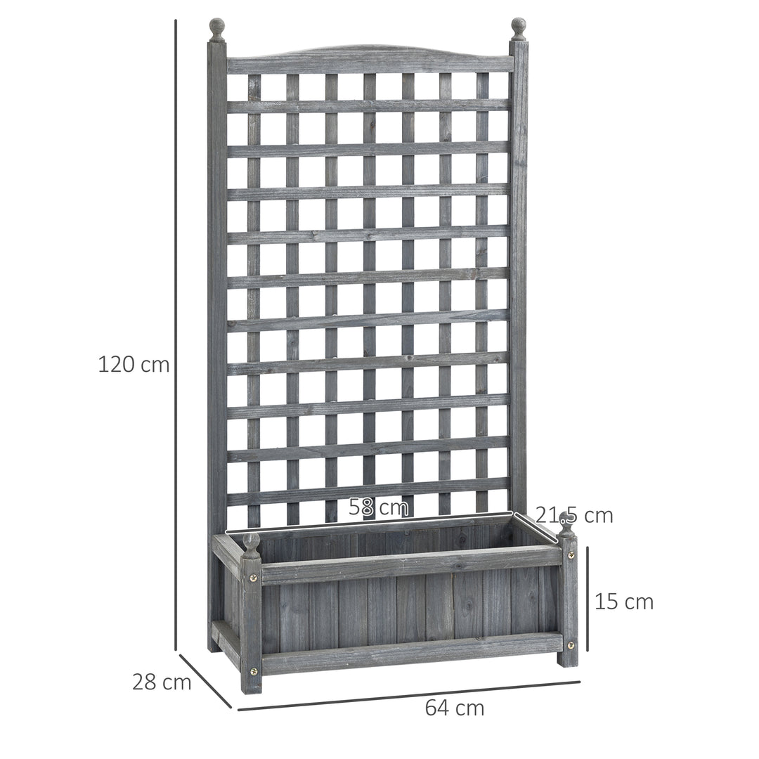 Garden Planters with Trellis for Climbing Vines, Wood Raised Beds for 
