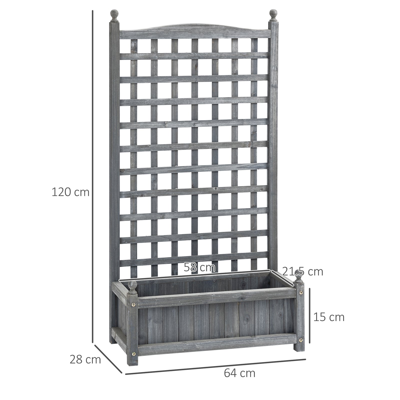 Garden Planters with Trellis for Climbing Vines, Wood Raised Beds for 