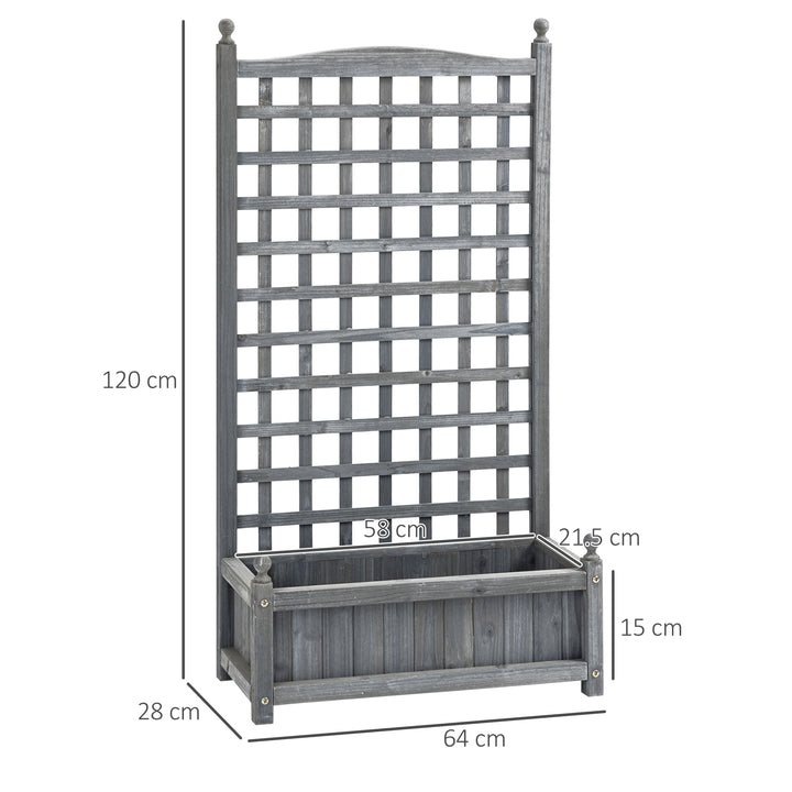 Garden Planters with Trellis for Climbing Vines, Wood Raised Beds for 