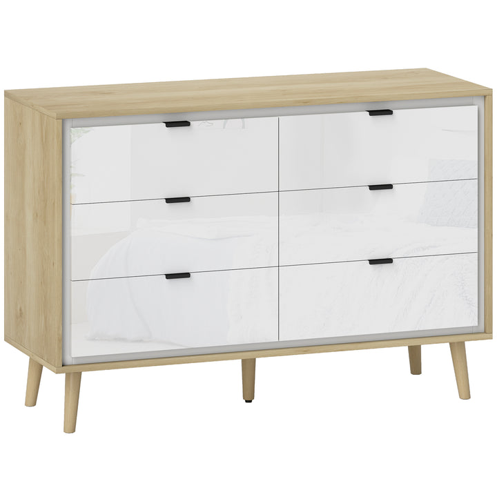 Storage Cabinet, Chest of Drawers with 6 Drawers and 5 Legs for Bedroo