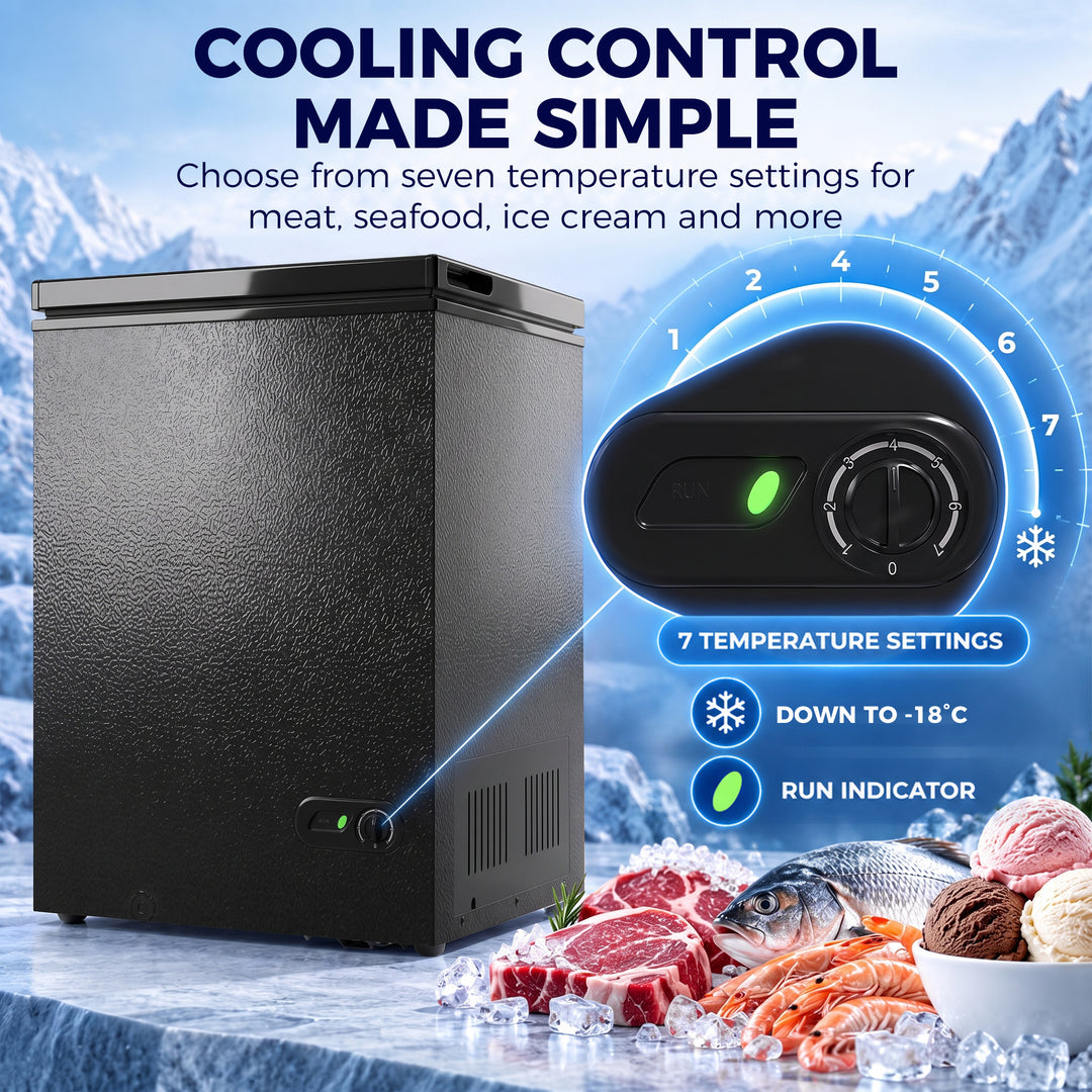 91L Freestanding Chest Freezer with Removable Storage Basket, Chest - view 5