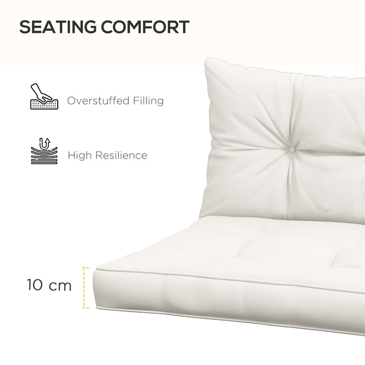 2-Piece Seat Cushions Back Pillows Replacement, Patio Chair Cushions Set for Indoor Outdoor, White