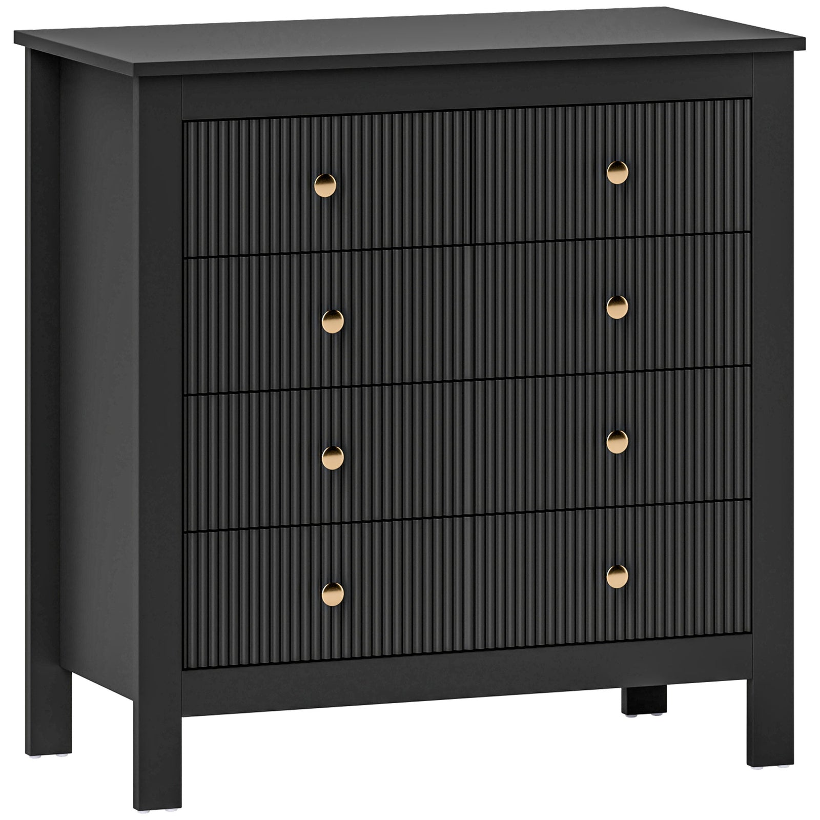 Elegant Chest of Five Drawers - Black