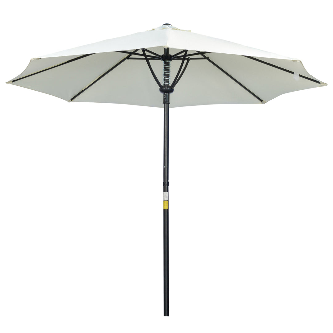 Garden 3 m Parasol Umbrella, Outdoor Market Table Umbrella Sun Shade Canopy with 8 Ribs, Easy Push to Open, Cream