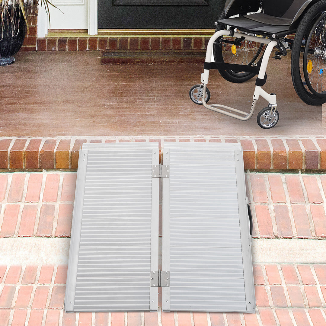 MCL 3ft Folding Aluminum Wheelchair Ramp Scooter Portable Mobility Assist Suitcase Access Aid Disabled