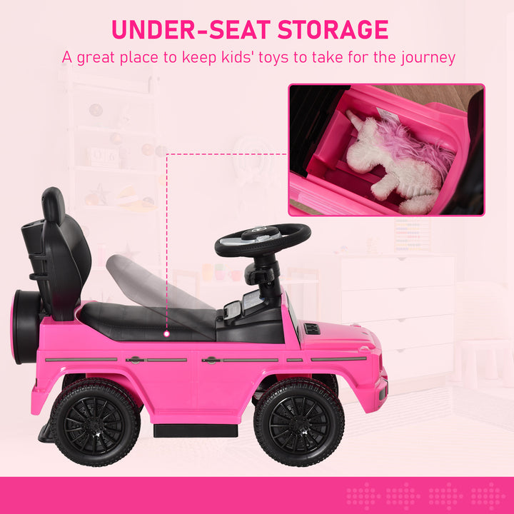 MCL 3 in 1 Kids Children Ride on Push Car Toddler Sliding Car G350 Licensed Walker Foot to Floor Slider Push-Along with Horn Steering Wheel NO POWER Manual, Pink