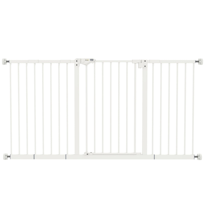 MCL Adjustable Safety Gate w/ Three Extensions, Four Adjustable Screws, White