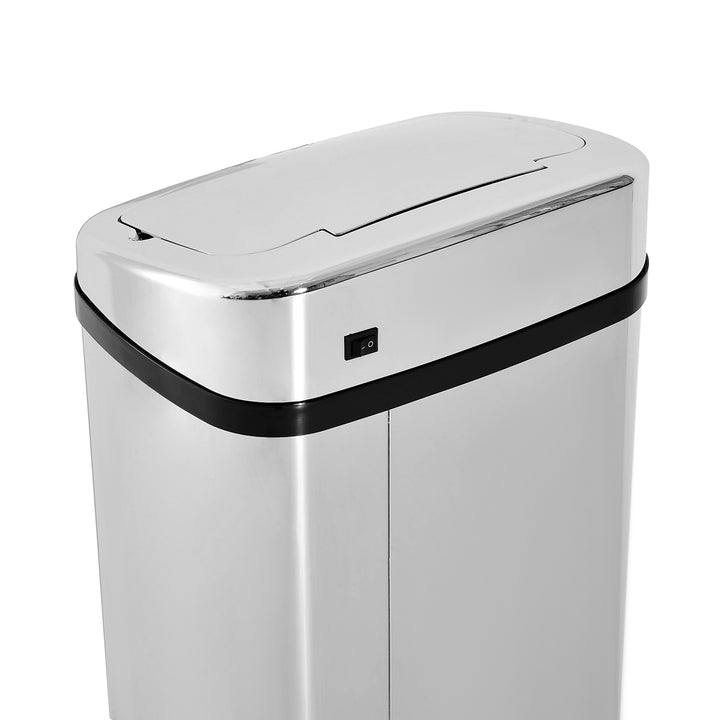 HOMCOM 50L Infrared Touchless Automatic Motion Sensor Dustbin Stainless Steel Trash Can Home Office | Aosom UK